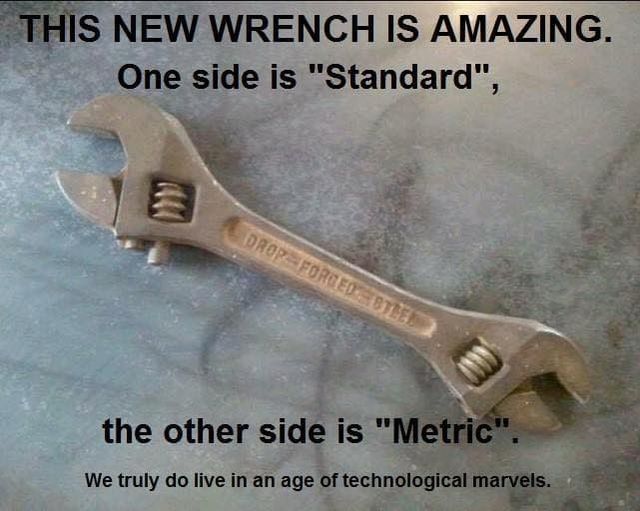 Ist möglicherweise ein Bild von Text „HIS NEW WRENCH IS AMAZING. One side is